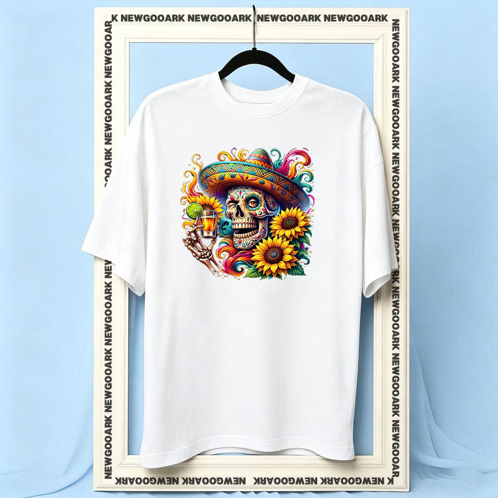 Cinco De Mayo Skull Mexican Sugar Skull tshirt Women Unisex Casual cotton printed t shirts Adult Oneck summer outdoors tee S
