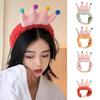 Plush Colorful Crown Hairband Soft Spa Headbands Elastic Furry Turban Non-slip Headwrap for Washing Face Makeup Tool