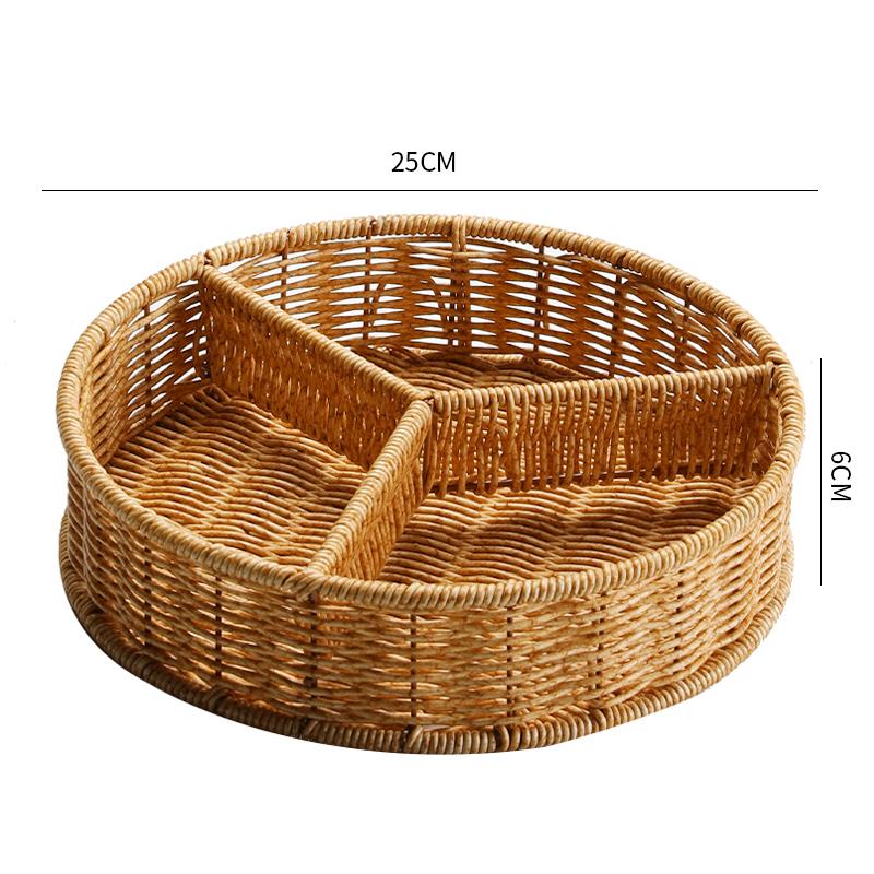 Imitation Rattan Storage Basket Fruit Basket Snack Tray Refreshment Tray Candy Box Dried Fruit Plate Fruit Plate Storage Box