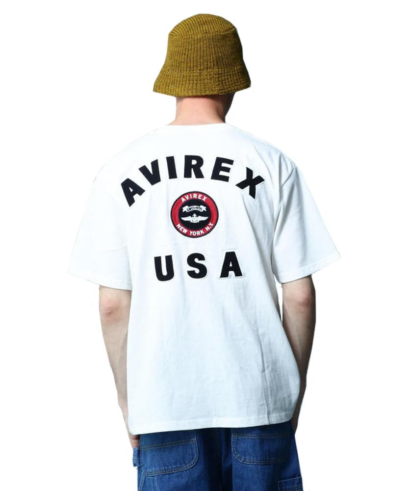 Avirex Varsity Logo Size T-Shirt, Men's, L, 033, Off-White, 783-5934012