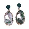 JMXD-Retro Court Style Exaggerated Green Resin Niche Beaded Temperament Women's Earrings, Earrings, Earrings