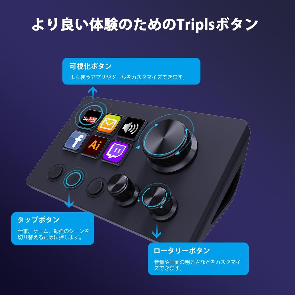 TreasLin Stream Controller 12 Macro Keys Stream Dock - Trigger Actions in Apps and Software, Streaming Control Deck, Audio Mixer, Production Console,