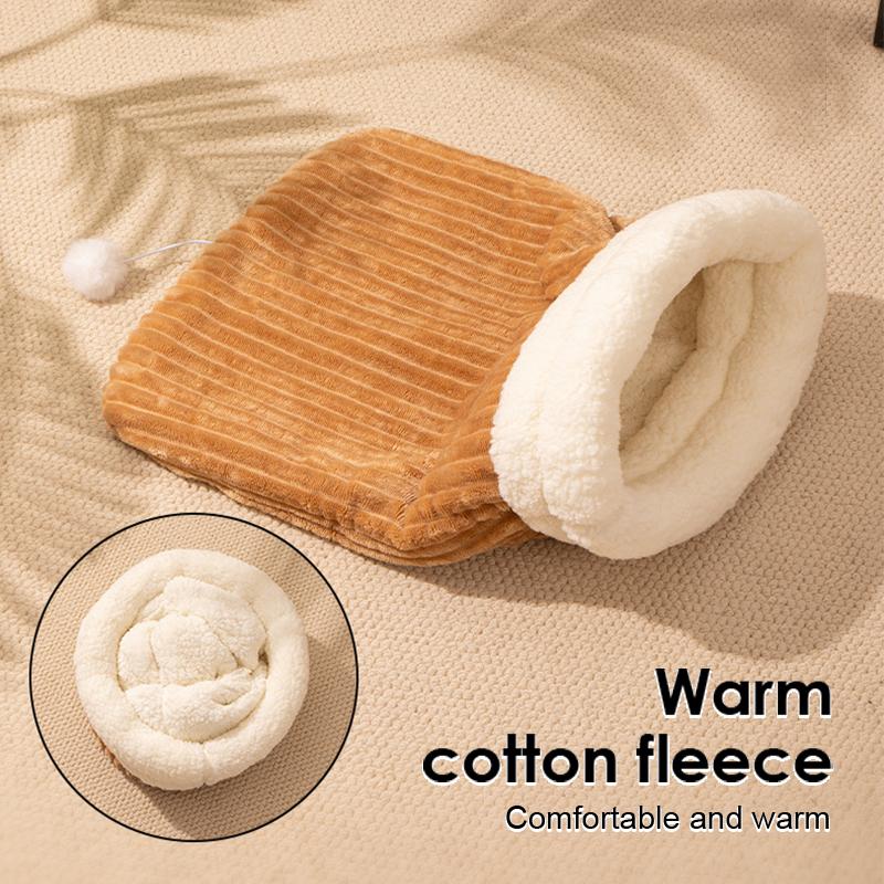 Sac de dormit confortabil pentru pisici, îngroșat, tip de buzunar moale Pat pentru pisici, cald, închis, pentru pisici, cuib amuzant pentru animale de companie, cuib minunat pentru animale de companie