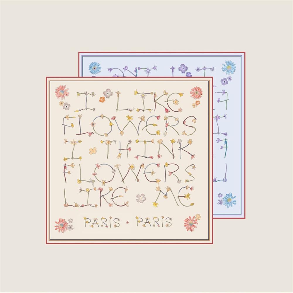 New Style Curled Twill Silk Scarf Women Fashion Double Side Printed Square Scarves Wraps Echarpes Foulards Femme Hijab 70CM