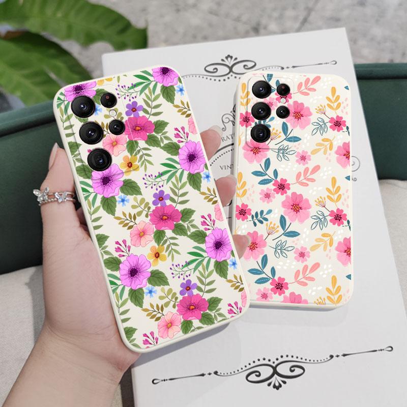 Pattern Spring Phone Case For Samsung Galaxy S25 FE S24 S23 S22 S21 S20 S10 S10E S9 Ultra Plus Note 20 Ultra 10 9 Plus Cover