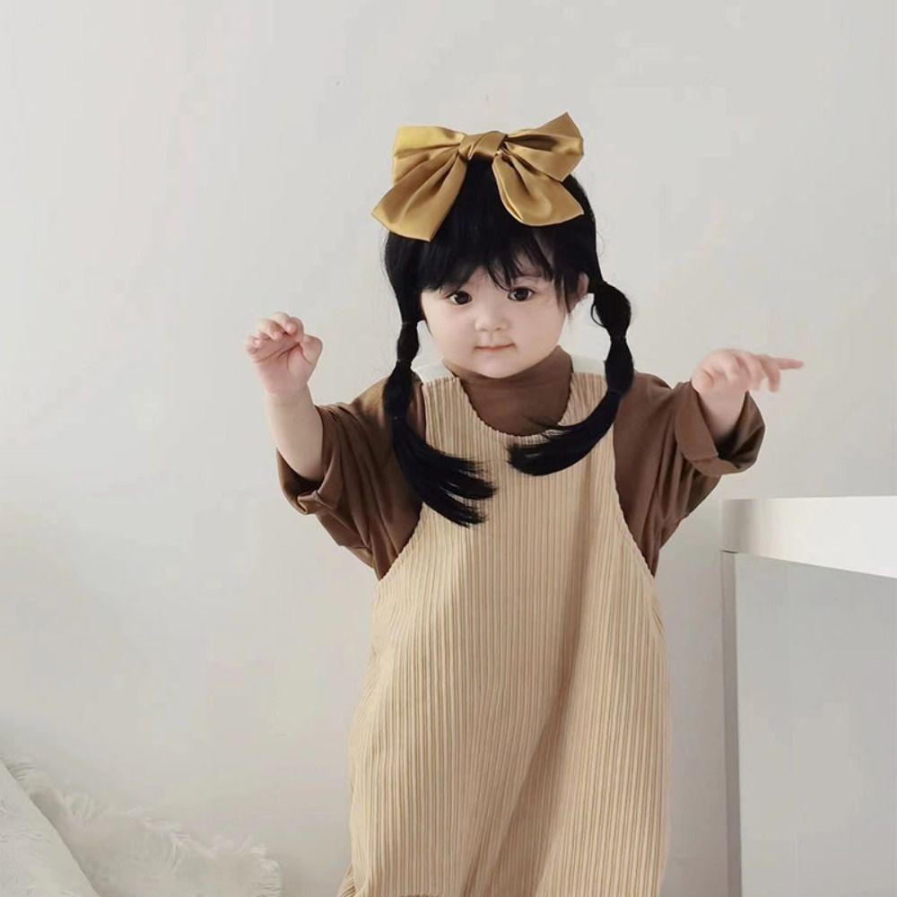 Fluffy Newborn Baby Headwear Long Straight Hair Toddler Neat Bang Baby Hair Wig Short Bob Wig
