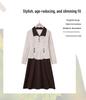 Spring & Autumn 2025 Women's Petite Shirt Collar Dress for Middle-Aged and Elderly - Fake Two-Piece Design