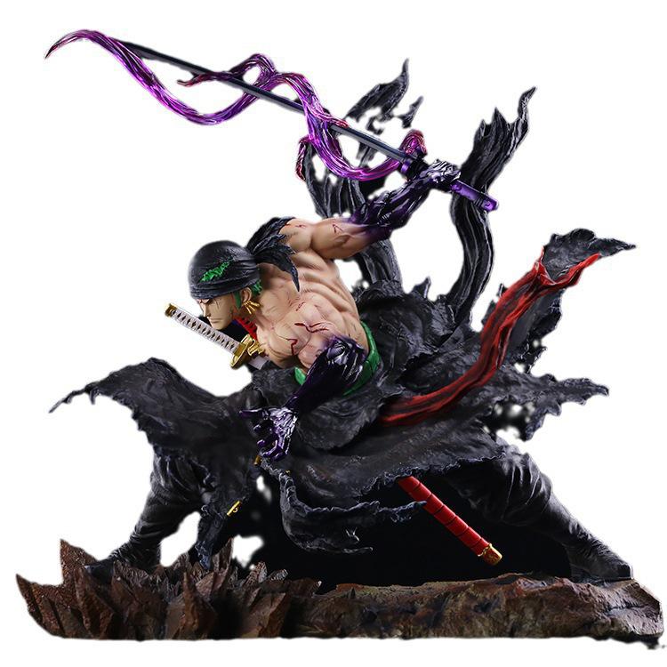 One Piece Flowing Zoro One Sword Style Double-Headed Sculpture Model