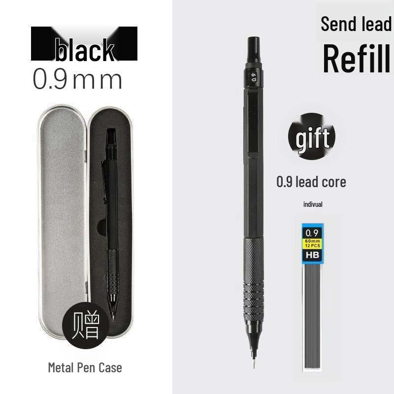 Professional Metal Mechanical Pencil, 0.5/0.7mm, Low Center Gravity, Weighted Feel, Continuous Lead Feed for Drawing & Painting.