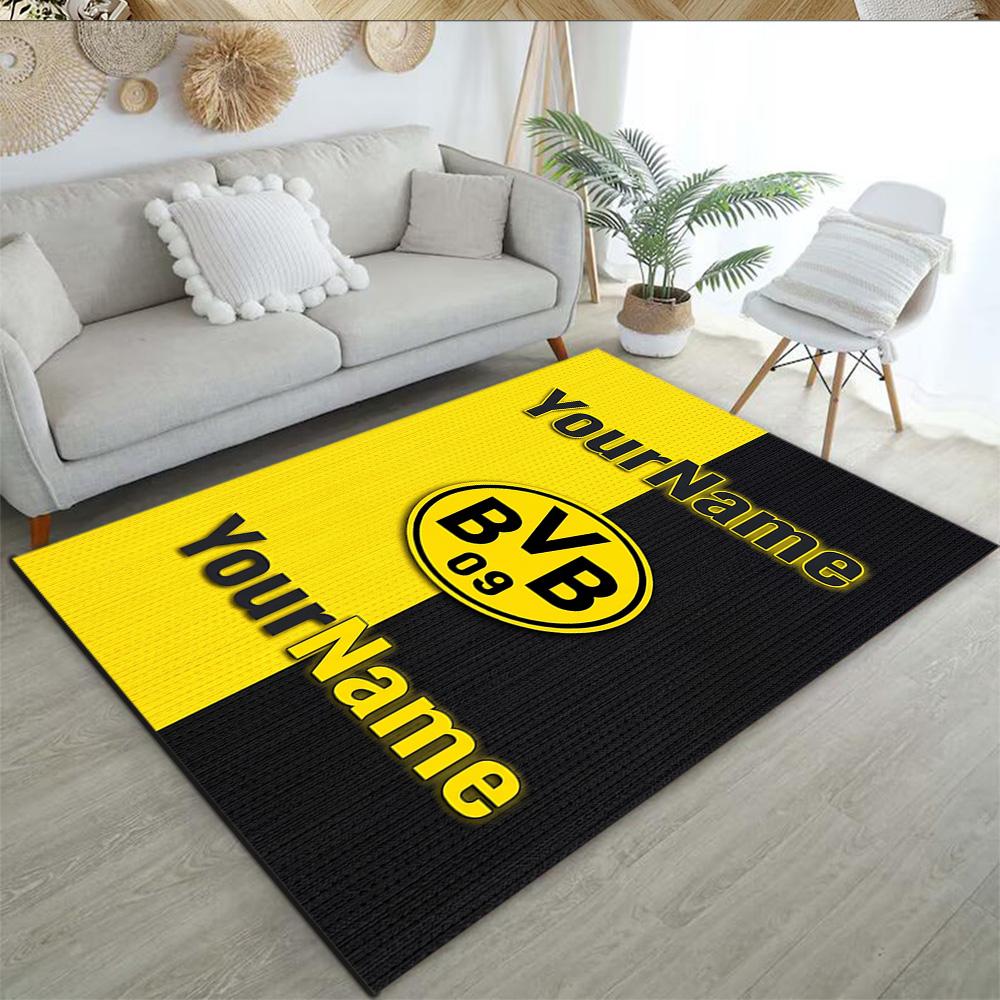 Borussia Dortmund Customize Your Name Carpet Design for Outdoor Study Room Living Rooms Kitchen Anti-slip Rug Decorate Offices Gift for Festivals