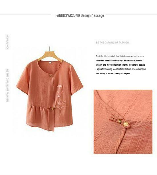New Summer Short-Sleeve T-Shirt Set for Middle-Aged Women, Plus Size, Two-Piece Outfit, Modern Style for Mothers and Elderly Women