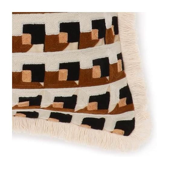 Francfranc EMB Geometric Cushion Cover 45cm x 45cm Beige (A-026) Interior Makeover Moving Gift Present