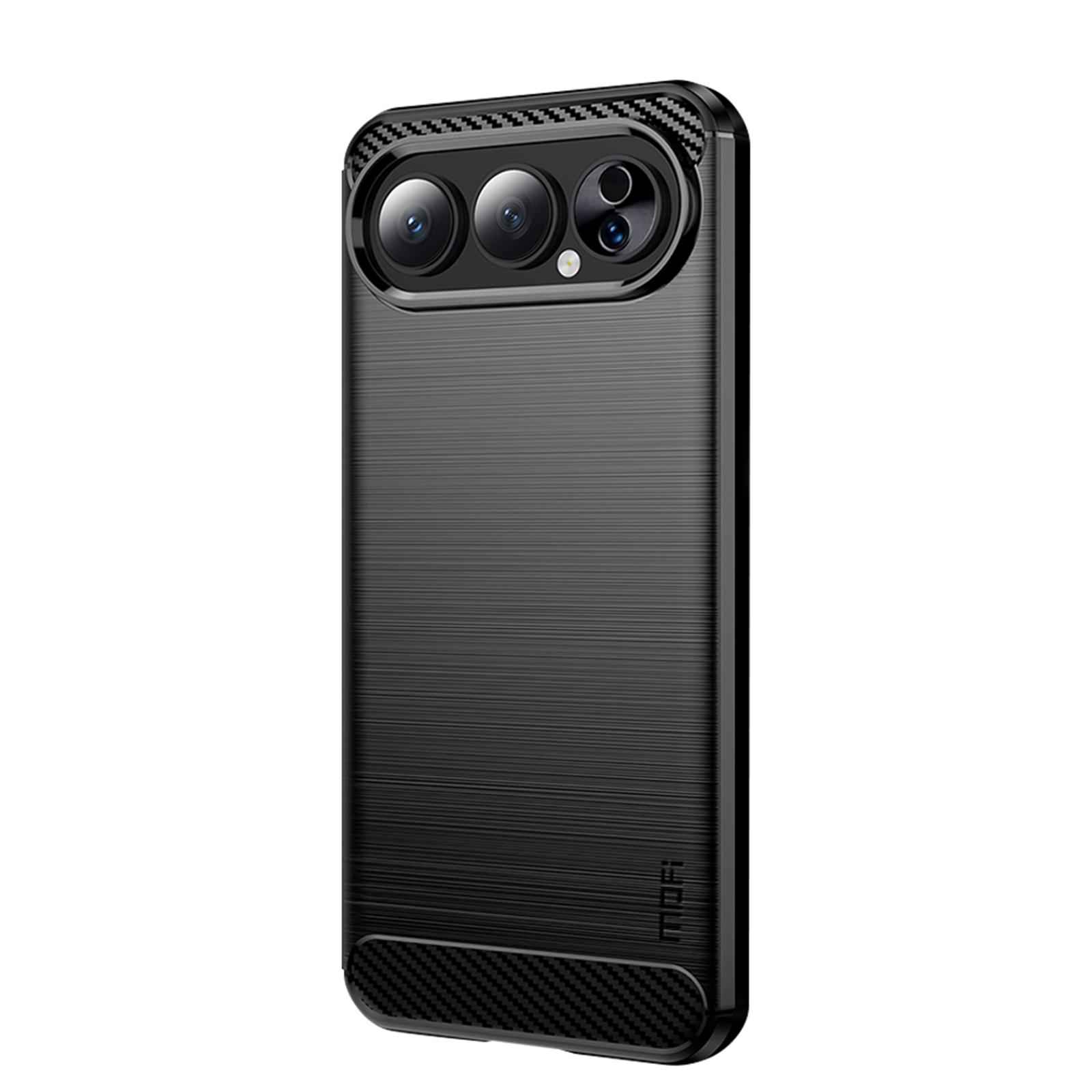 For Honor 500 Pro 5G/Honor 50 Pro Back Cover MOFI Brushed Texture Carbon Fiber Soft TPU Case