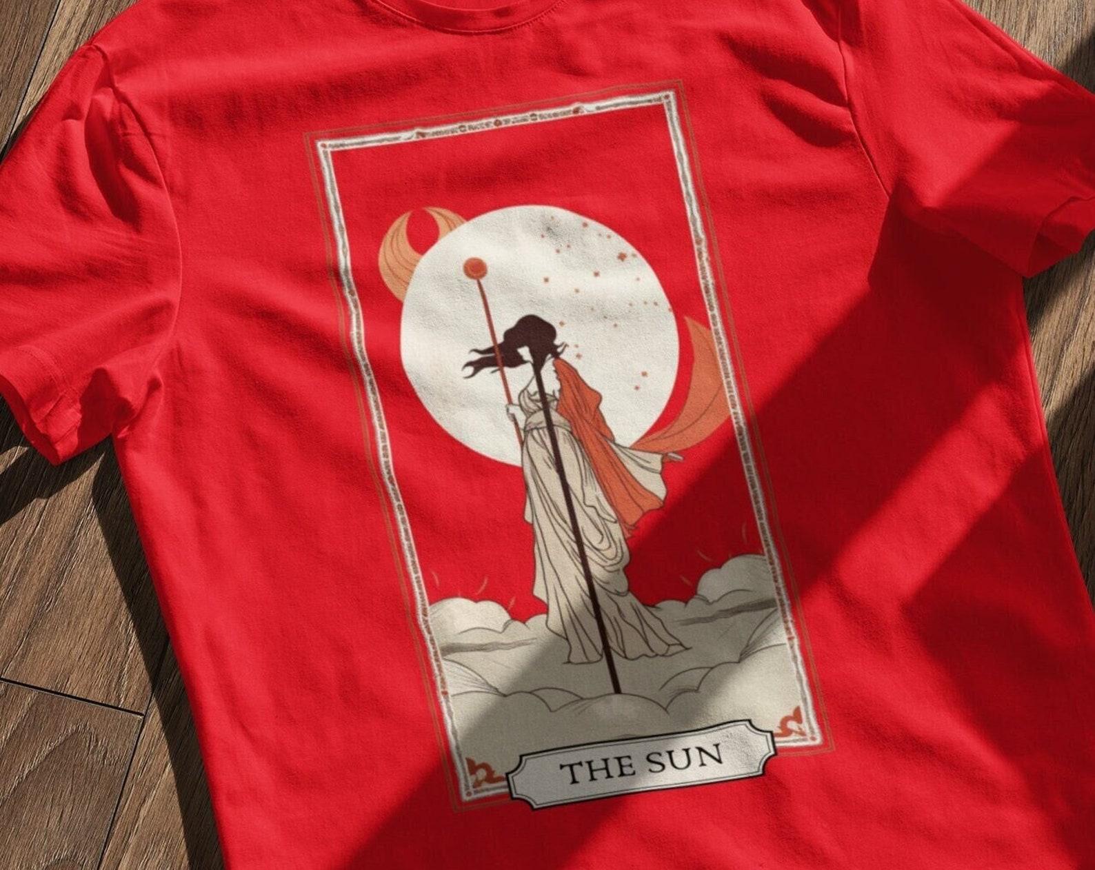The Sun Tarot Card Shirt: Asian Art Inspired Graphic Tee M