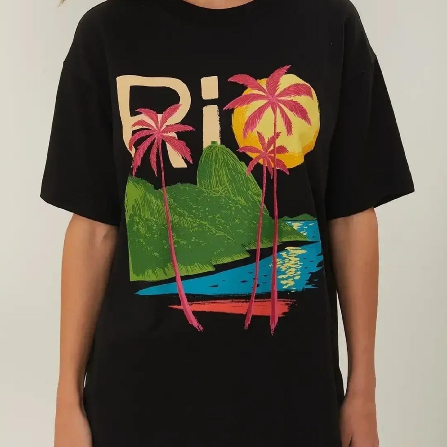 

Brazil 2025 Spring and Summer New Personality pattern Logo Printed Short-sleeve T-shirt Men Women The Same Cotton Casual T-shirt XXXXXL різнокольоровий