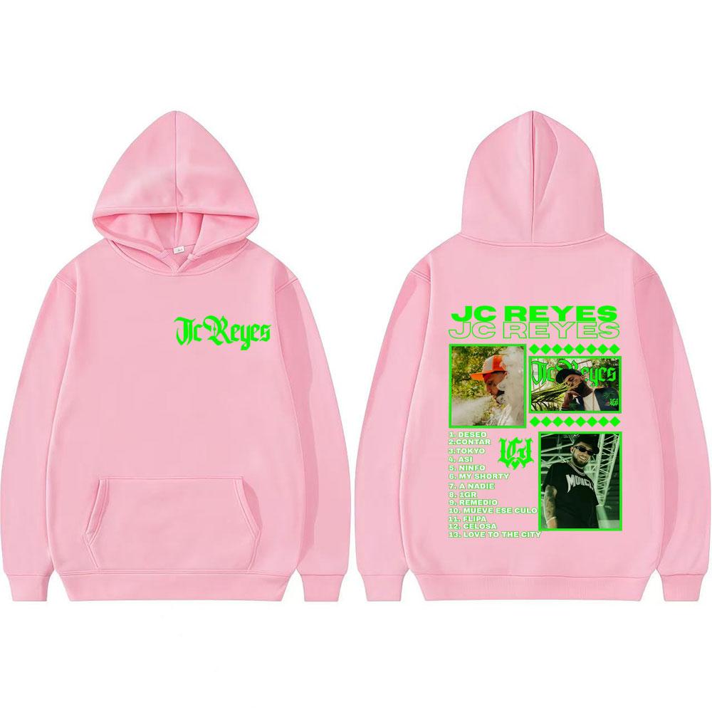 Rapper Jc Reyes Album Tour 2025 Mikiny s oboustranným potiskem Pánská móda Vintage Hip Hopová mikina Dlouhý rukáv Nadrozměrná mikina