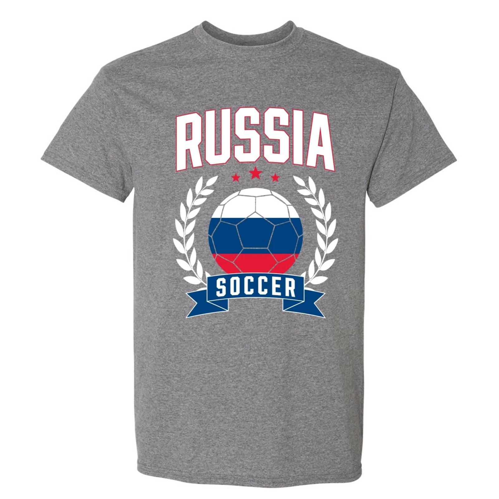 Russia Soccer Laurel - World Football Cup T Shirt - Graphite Heather 4XL