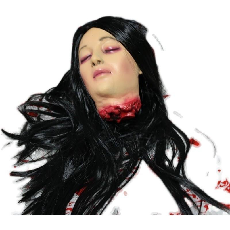 Halloween Ghost House Prop With Long Hair Girl Head For Spooky Decorations