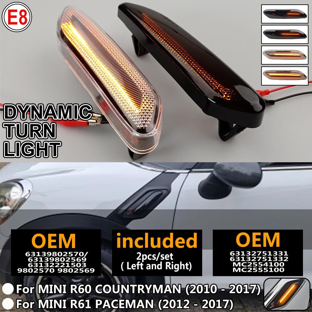 Dynamische LED-Seitenmarkierungsleuchte für Mini Cooper R60 R61 2010-2017 2016 2015 LED-Laufblinker für Mini Countryman