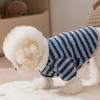 Thick Warm Dog Striped Hoodie Windproof Dog Pullover Casual Pet Overalls  Walking Outdoor
