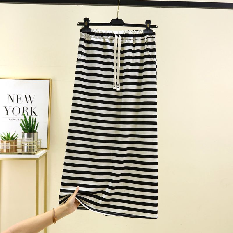 Back Slit High Waist Skirt for Women Summer Versatile Slimming A- Line Skirt Outer Wear Casual Pants Loose Drape Base Skirt