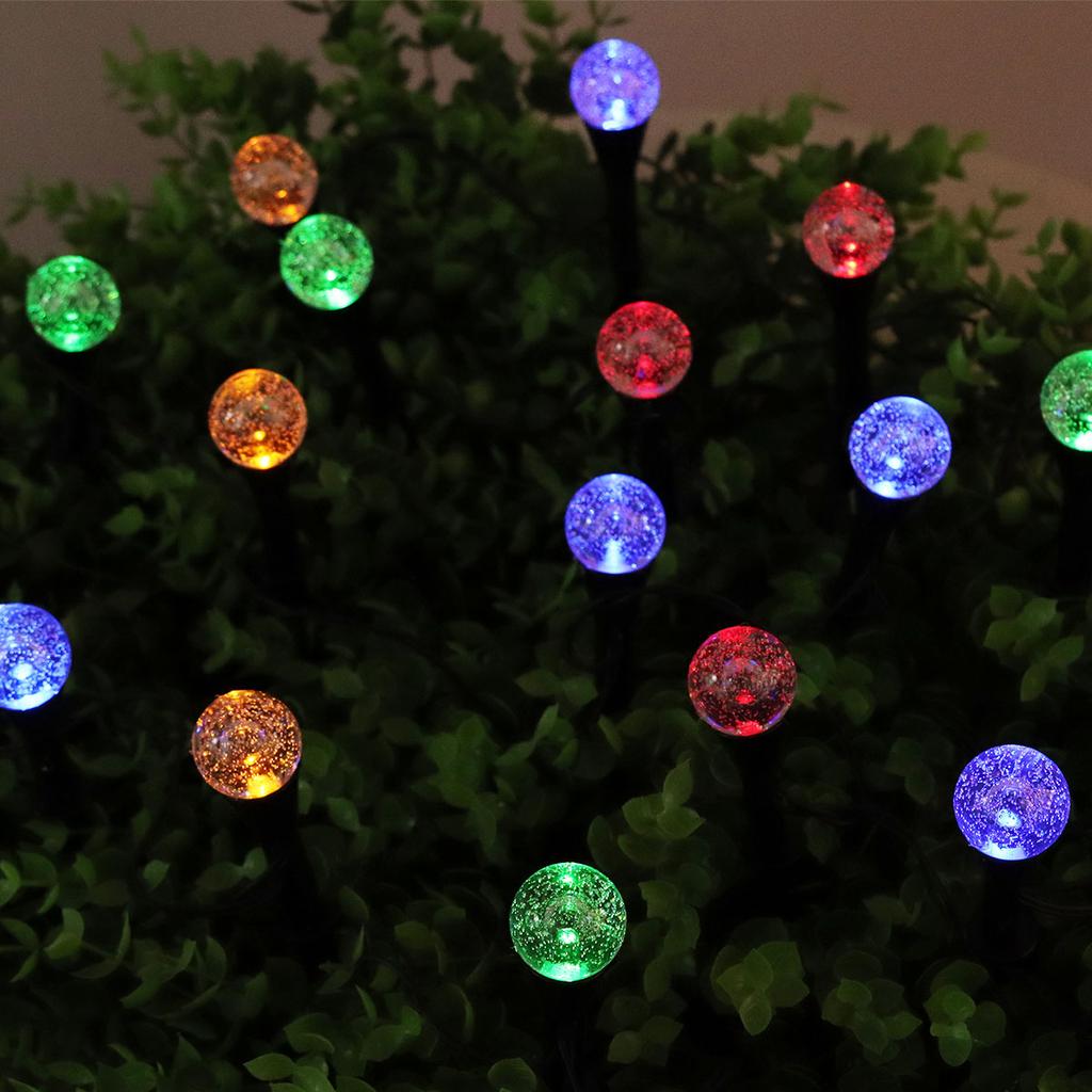 Outdoor Solar Bubble Ball Lawn Lights 20/30 LED Solar Pathway Lights 8 Modes Waterproof Solar String Light for Patio Garden Path