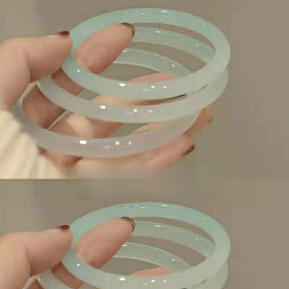 Step by step imitation jade jingle bracelet super fairy Qingti milk cover Xiaohongshu girlfriends with the same style jingle bracelet tide