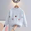 Herbst/Winter Mädchen Blumiger Rundhals Pullover Strickware