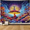 Yeoiat Meditating Alien Mushroom Tapestry Fantastic Wonderland Wall Hanging Aesthetic Decor for Bedroom Dorm Living Room, 60x44 Inch