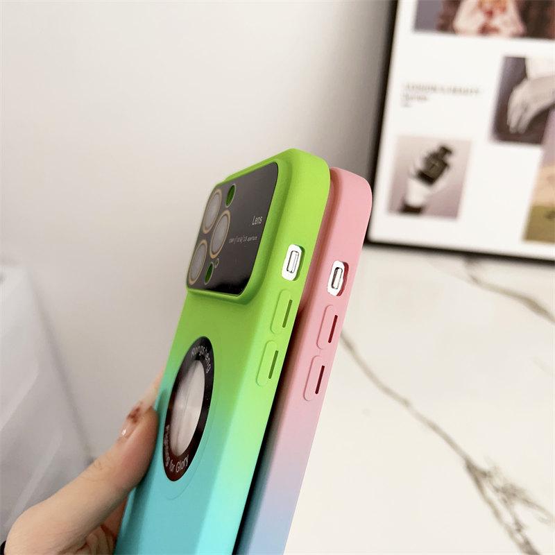 Luksus gradient stort vinduslinsefilmlekkasjemerke magnetisk sugetelefondeksel egnet for iPhone 14 13 12 11 Pro Max fallbeskyttelsesdeksel