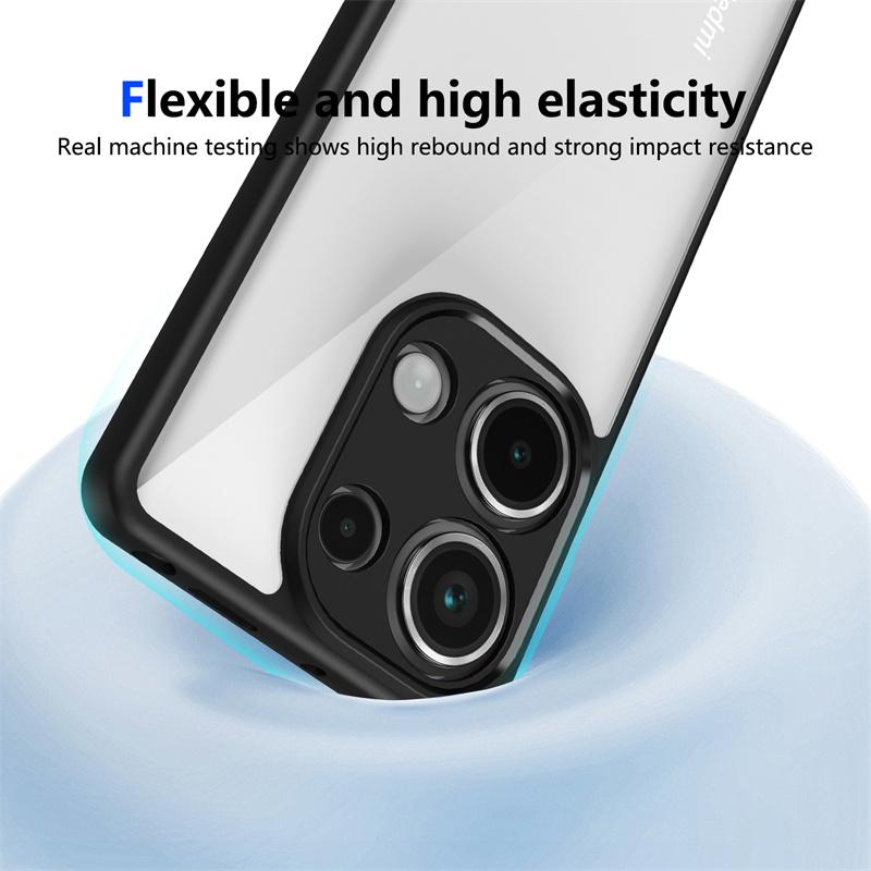 Transparent Hard Case for Xiaomi Redmi Note 13 Pro 5G 4G Case Lens Protect Cover for Redmi Note13 13Pro Plus 13C TPU Frame Funda