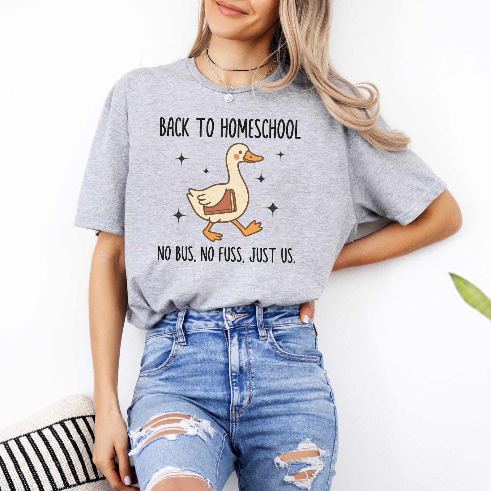 Back to Homeschool Duck T-Shirt, Funny Homeschool Shirt, Unisex Tee for Moms/Dads, Cute Teacher Gift, Family Matching Shirt XL