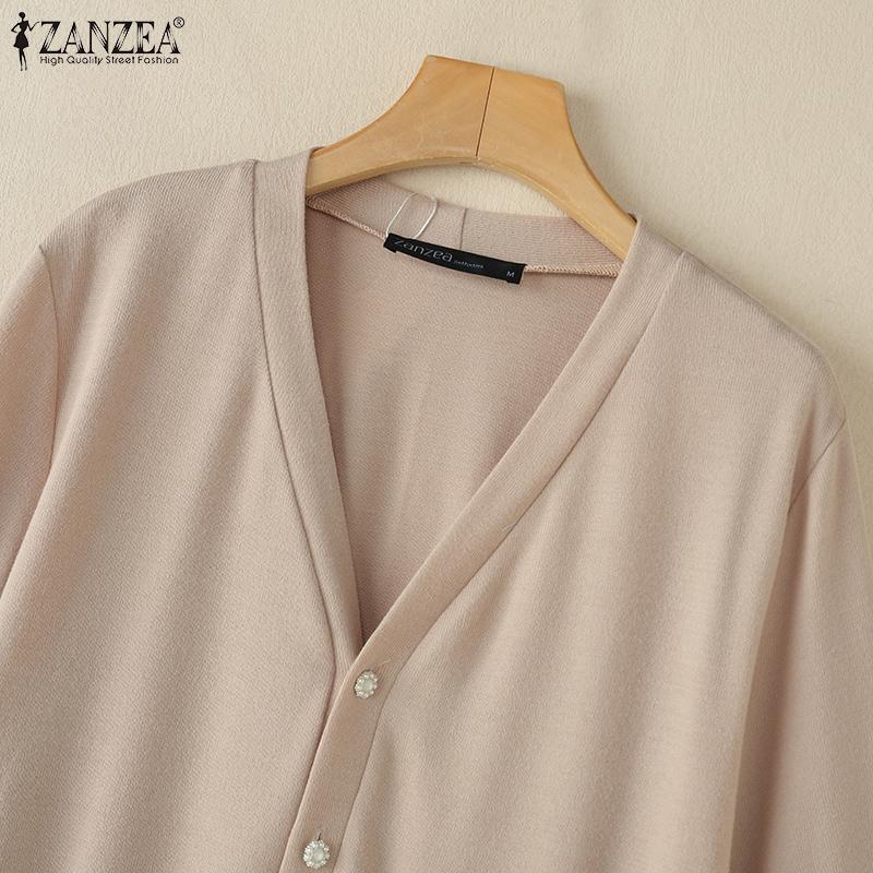 ZANZEA Women Casual V-Neck Solid Color Short Sleeve Blouse