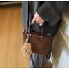 2025 High-End Retro Leopard Print Suede Handbag – Versatile Autumn/Winter Bucket Shoulder Bag for Women