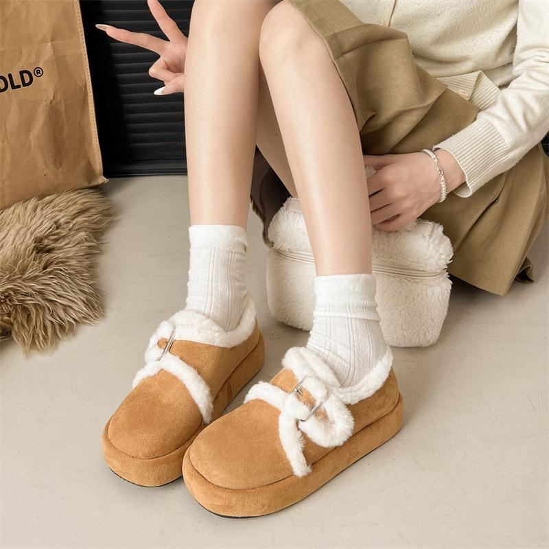Double shoes snow boots women's new outer wear thick-soled heightening plush shoes cotton shoes