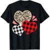 Girls Valentines Day Shirts Hearts Love Leopard Red Plaid T Shirt