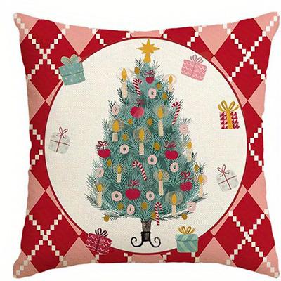 Home Decor Christmas-Themed Patterned Pillow Covers Pattern Cushion Cover Suitable For Sofa Bedroom Car Pillow Cover