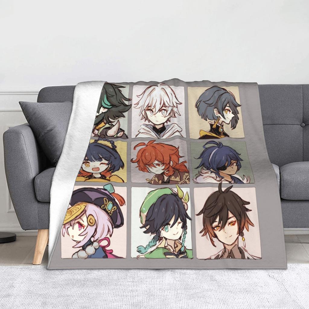 Genshin Impact Gorou Blanket Flannel Printed  Breathable Warm Throw Blankets for Bed Couch Plush Thin Quilt