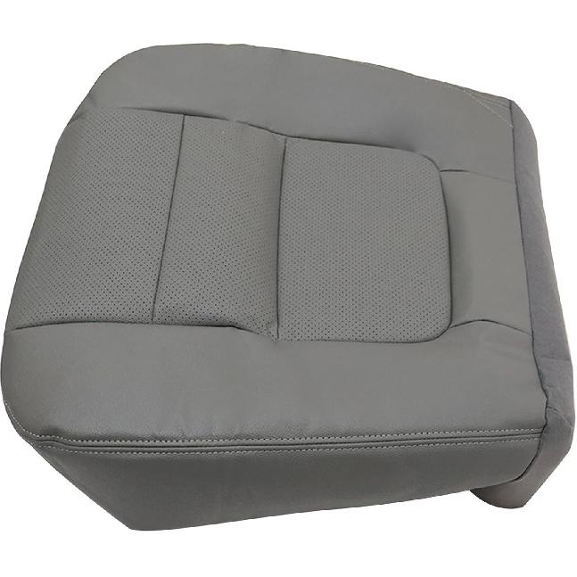 Priprilod Driver Side Bottom Perforated Microfiber Leather Replaement Seat Cover Gray Fit for Ford F250 F350 Lariat 2001