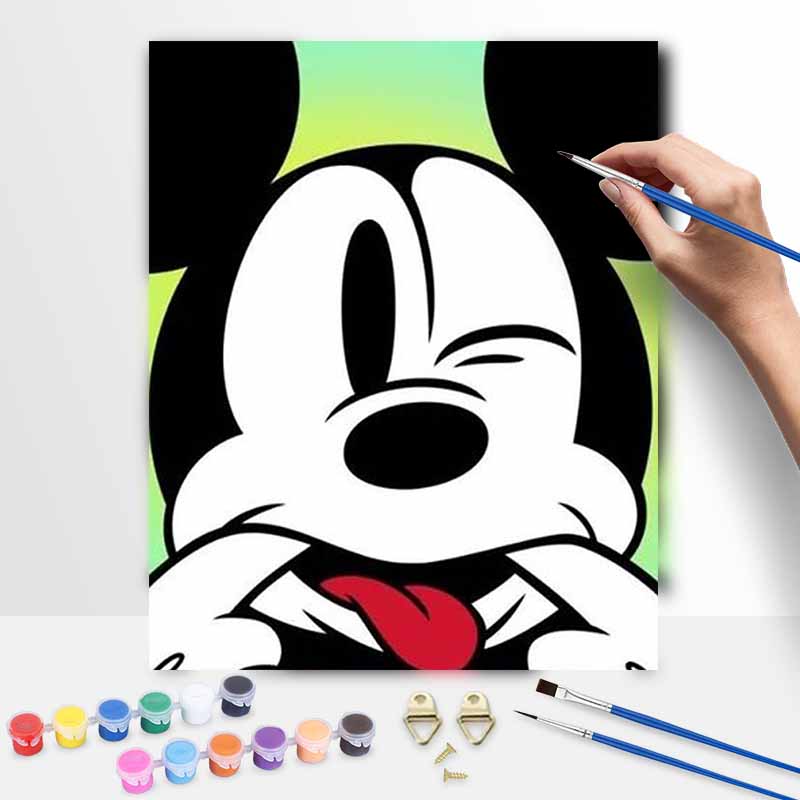 Disney animation digital oil painting Mickey Mouse diy handpainted coloring painting home decoration artwork wall decor gift art set