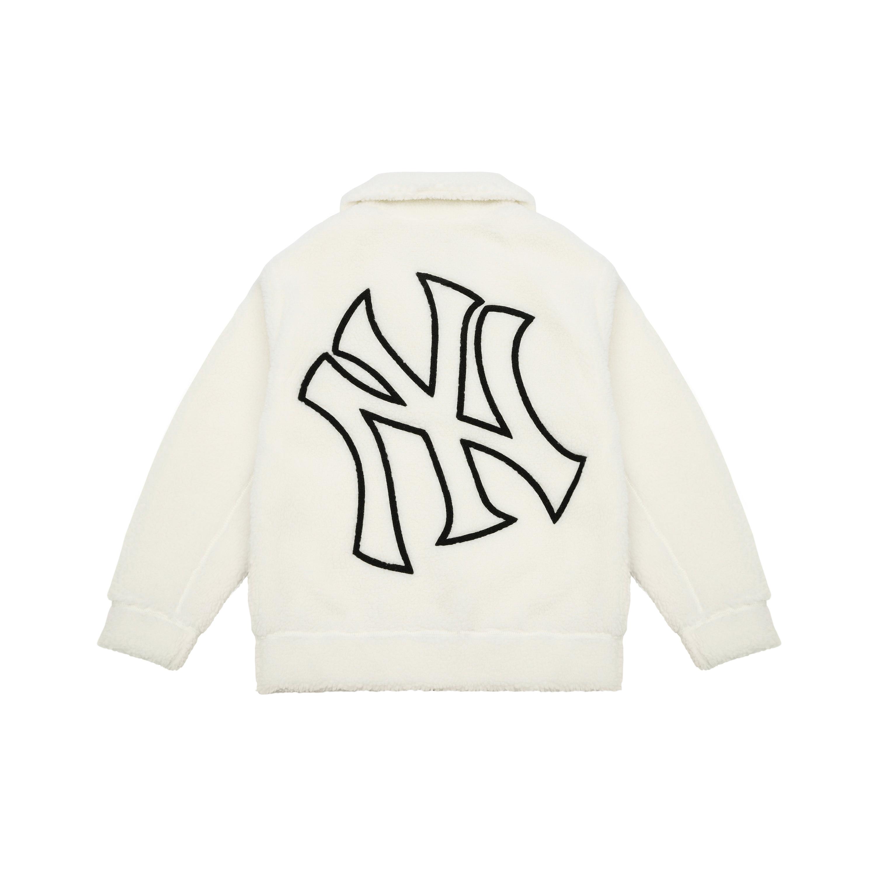 MLB Velvet Jackets Unisex Cream Lapel Thickened 3AJPF0216-50CRS XS