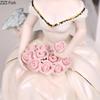 Bouquet Girl Statue European Figures Ornaments Desk Decoration European Girl Ceramic Character Sculpture Room Aesthetic Decor