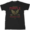 Dunkelviolettes Unisex-T-Shirt aus Baumwolle für Erwachsene mit Highway-Stern