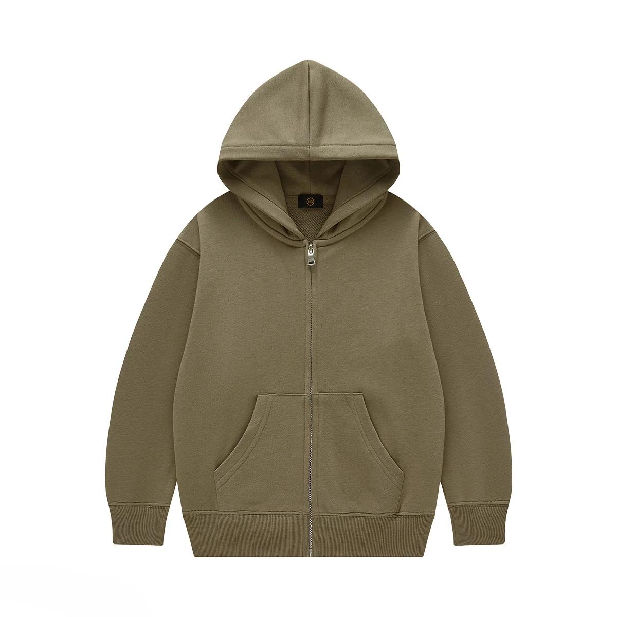 

Підліткові дитячі толстовки, осінні 350 г, бавовняна махрова куртка на блискавці, верхній одяг для хлопчиків і дівчаток, повсякденний спортивний базовий дитячий одяг 120cm