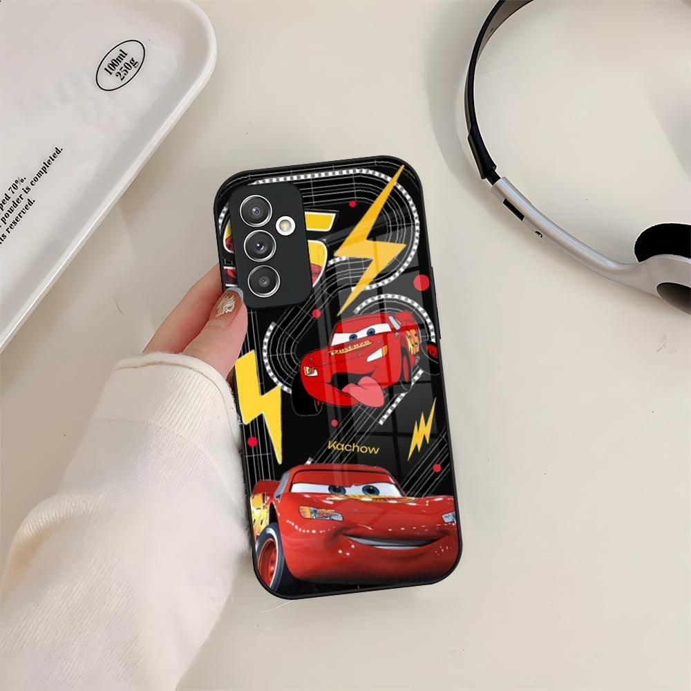 Coque de téléphone Cars Lightning McQueen en Verre Pour Samsung S24 S26 S23 S20 S25 S21 S22 Ultra Fe Plus A05 A06 A16 A26 A36 A56 Coque