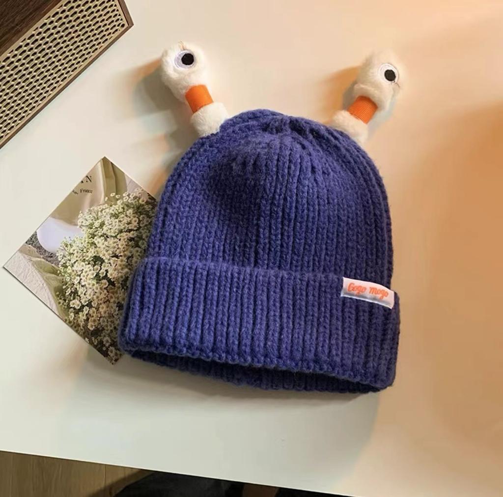 Style Versatile Hat Cute And Funny Big Mouth Womens Warm Hatscaps Knitted