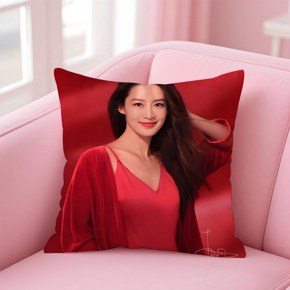 Popular fashion Elegant Chinese actress LLi Qin Cushion Cover Pillow Case Soft Friendly Fabric Concealed Zipper