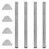 Day and Night - 4 Height-adjustable Table Legs 870 Mm Polished Nickel Color