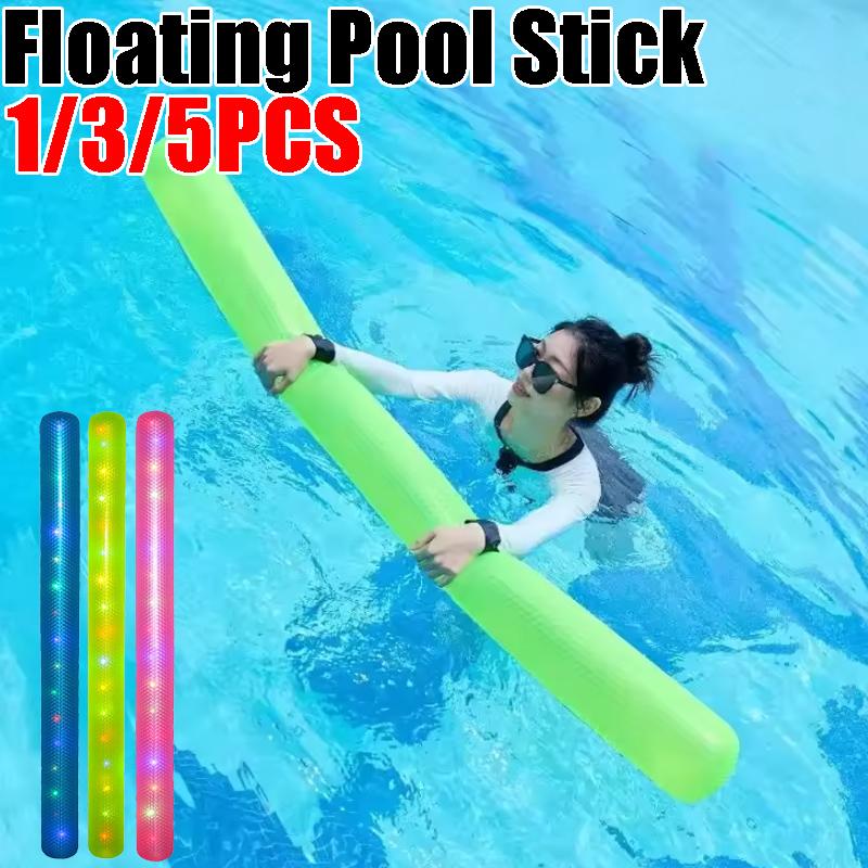 Inflatable Led Flotation Stick For Kids Adults Glowing Swim Aid For Pool Training Floating Water Toy For Beach Lake Night Party