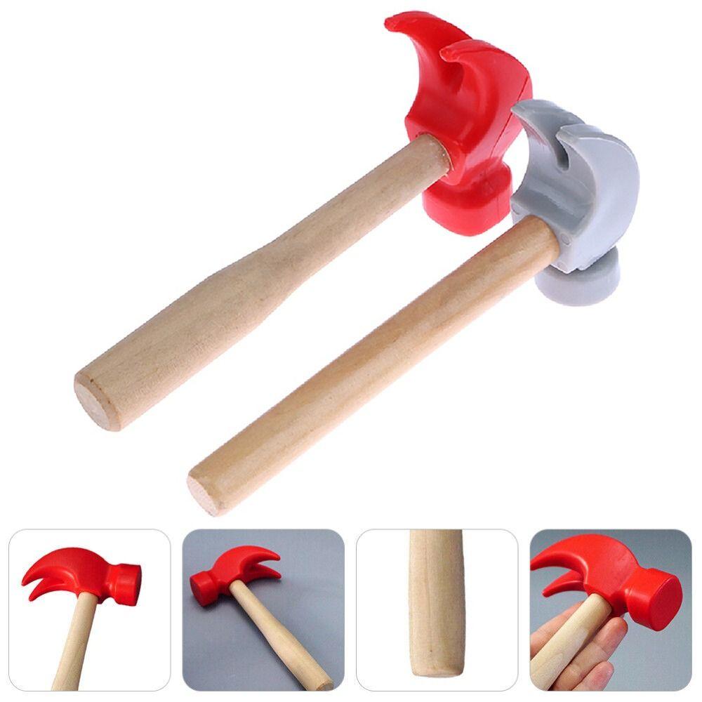 

High Quality Tool Toy Wooden Simulation Hammer Children Hammer Claw Hammer Toy Maintenance Tools червоний